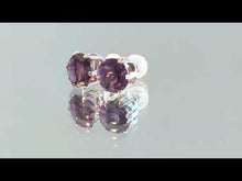 Load and play video in Gallery viewer, Amethyst Gemstone stud earrings in sterling silver