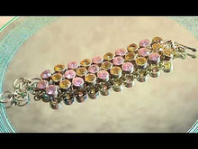 Load and play video in Gallery viewer, Citrine and pink topaz gemstone bracelet in sterling silver
