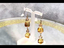 Load and play video in Gallery viewer, Citrine Gemstone Drop Earrings