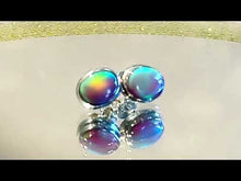 Load and play video in Gallery viewer, Aurora opal stud earrings in sterling silver