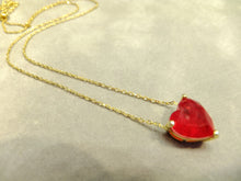 Load image into Gallery viewer, Red heart gemstone Tourmaline necklace
