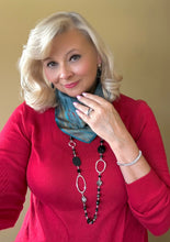 Load image into Gallery viewer, Small print silk scarf