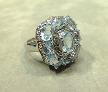 Load image into Gallery viewer, Blue topaz gemstone ring in sterling silver
