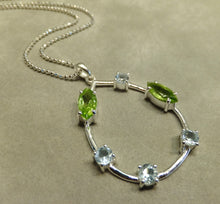 Load image into Gallery viewer, Multi Gemstone teardrop pendent necklace