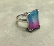 Load image into Gallery viewer, Rainbow tourmaline gemstone ring
