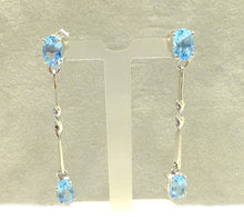Load image into Gallery viewer, Blue topaz drop earrings in sterling silver