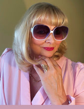 Load image into Gallery viewer, White oval sun-glass for women with 400 UV sun protection