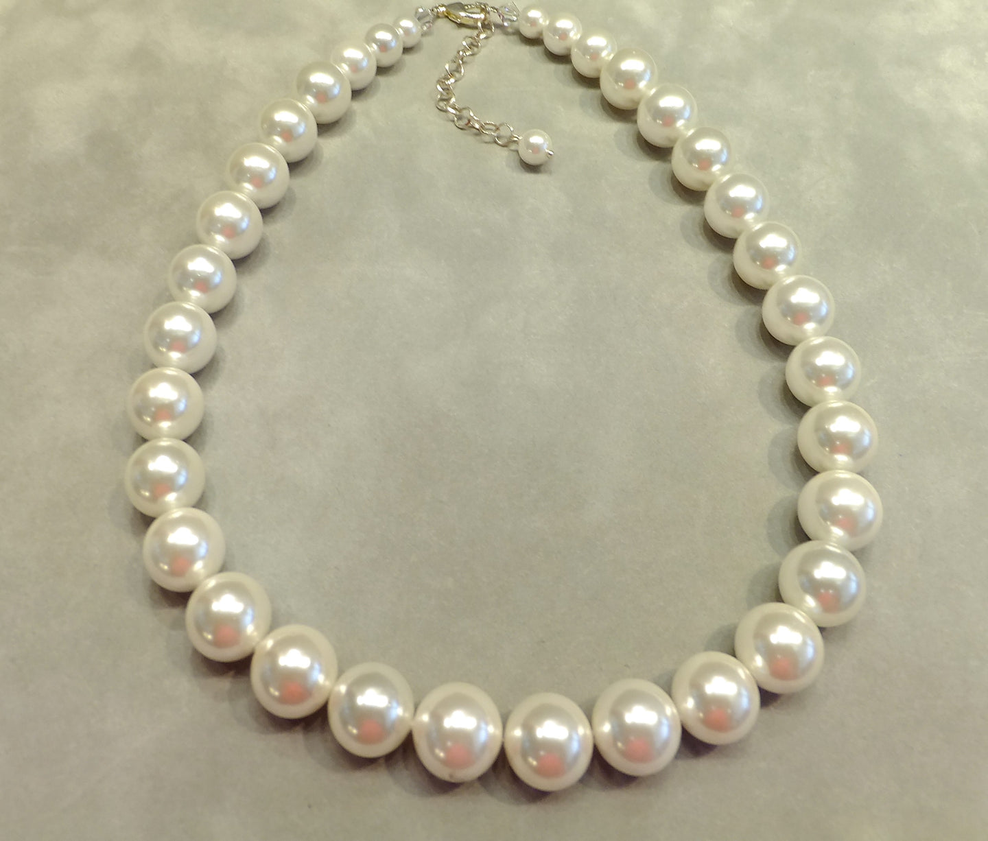 Bold white pearl necklace