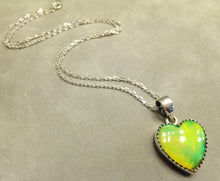 Load image into Gallery viewer, Aurora Opal heart necklace
