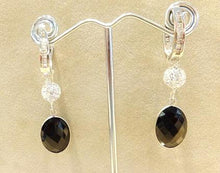 Load image into Gallery viewer, black onyx drop earrings
