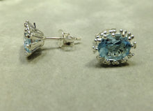 Load image into Gallery viewer, Blue topaz stud earrings