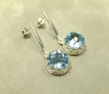 Load image into Gallery viewer, Blue topaz gemstone earrings
