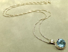 Load image into Gallery viewer, Blue topaz gemstone necklace