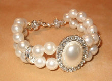 Load image into Gallery viewer, Mother of Pearl and Swarovski Crystal Woven Bracelet - butlercollection