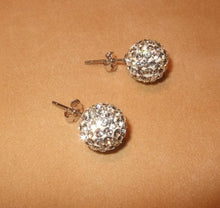 Load image into Gallery viewer, Swarovski Crystal Stud Ball Earrings in sterling silver - butlercollection