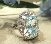 Load image into Gallery viewer, Natural blue topaz ring