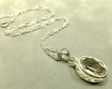 Load image into Gallery viewer, Green Amethyst Pendant Necklace In Sterling Silver
