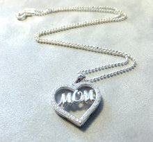 Load image into Gallery viewer, MOm Heart pendant in Sterling Silver