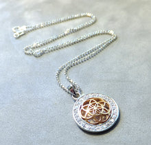 Load image into Gallery viewer, Two Tone Rose gold and sterling silver necklace