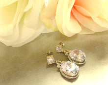 Load image into Gallery viewer, Cubic Zirconia Crystal Drop Earrings In Sterling Silver