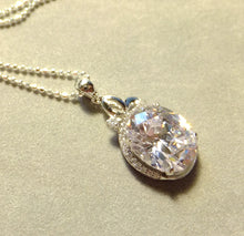 Load image into Gallery viewer, Cubic zirconia necklace in sterling silver