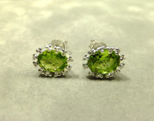 Load image into Gallery viewer, Peridot gemstone stud earrings