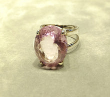 Load image into Gallery viewer, side view of pink amethyst bold ring