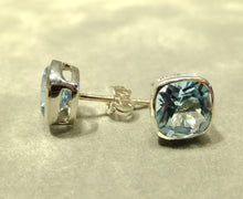 Load image into Gallery viewer, Blue Topaz stud earrings
