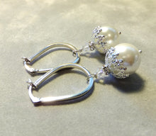 Load image into Gallery viewer, white mother of pearl earrings
