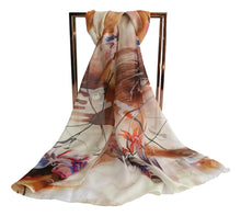 Load image into Gallery viewer, Chiffon Silk scarf in floral print

