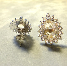 Load image into Gallery viewer, Back view of pink topaz earrings