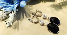 Load image into Gallery viewer, Black onyx  drop earrings - butlercollection