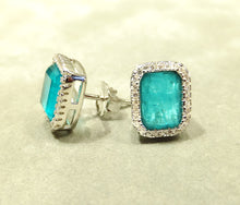 Load image into Gallery viewer, Paraiba tourmaline stud earrings in neon blue
