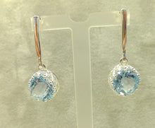 Load image into Gallery viewer, Blue topaz drop earrings in sterling silver
