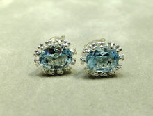 Load image into Gallery viewer, Blue topaz stud earrings
