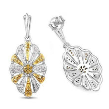 Load image into Gallery viewer, Yellow and white diamond earrnigs
