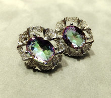 Load image into Gallery viewer, gemstone stud earrings in mystic topaz