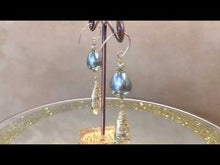 Load and play video in Gallery viewer, Grey mother of pearl and gold earrings