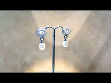 Load and play video in Gallery viewer, Natural white pearl drop earrings