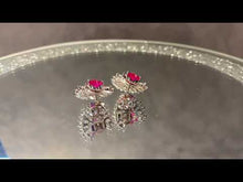 Load and play video in Gallery viewer, Video of ruby heart stud earrings