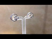 Load and play video in Gallery viewer, Natural White Pearl Stud Earring with White Topaz Gemstones