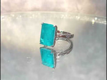 Load and play video in Gallery viewer, Video of Paraiba tourmaline neon blue ring