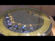 Load and play video in Gallery viewer, Labradorite gemstone drop necklace