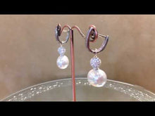 Load and play video in Gallery viewer, White pearl bridal earrings for woman
