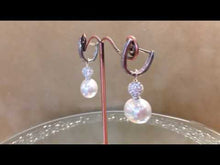 Load and play video in Gallery viewer, White pearl bridal earrings for woman
