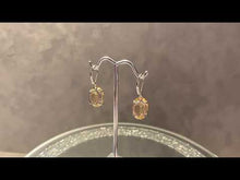 Load and play video in Gallery viewer, Video of citrine drop gemstone earrings