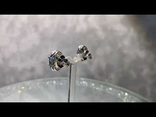 Load and play video in Gallery viewer,  Indian emerald stud earrings in sterling silver