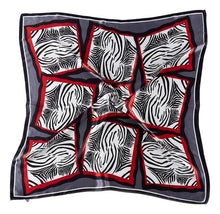 Load image into Gallery viewer, Red and Black Zebra Print silk scarf
