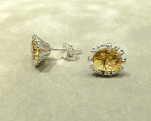 Load image into Gallery viewer, Sterling silver citrine stud earrings
