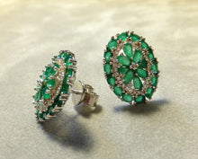 Load image into Gallery viewer, Woman's Emerald stud earrings
